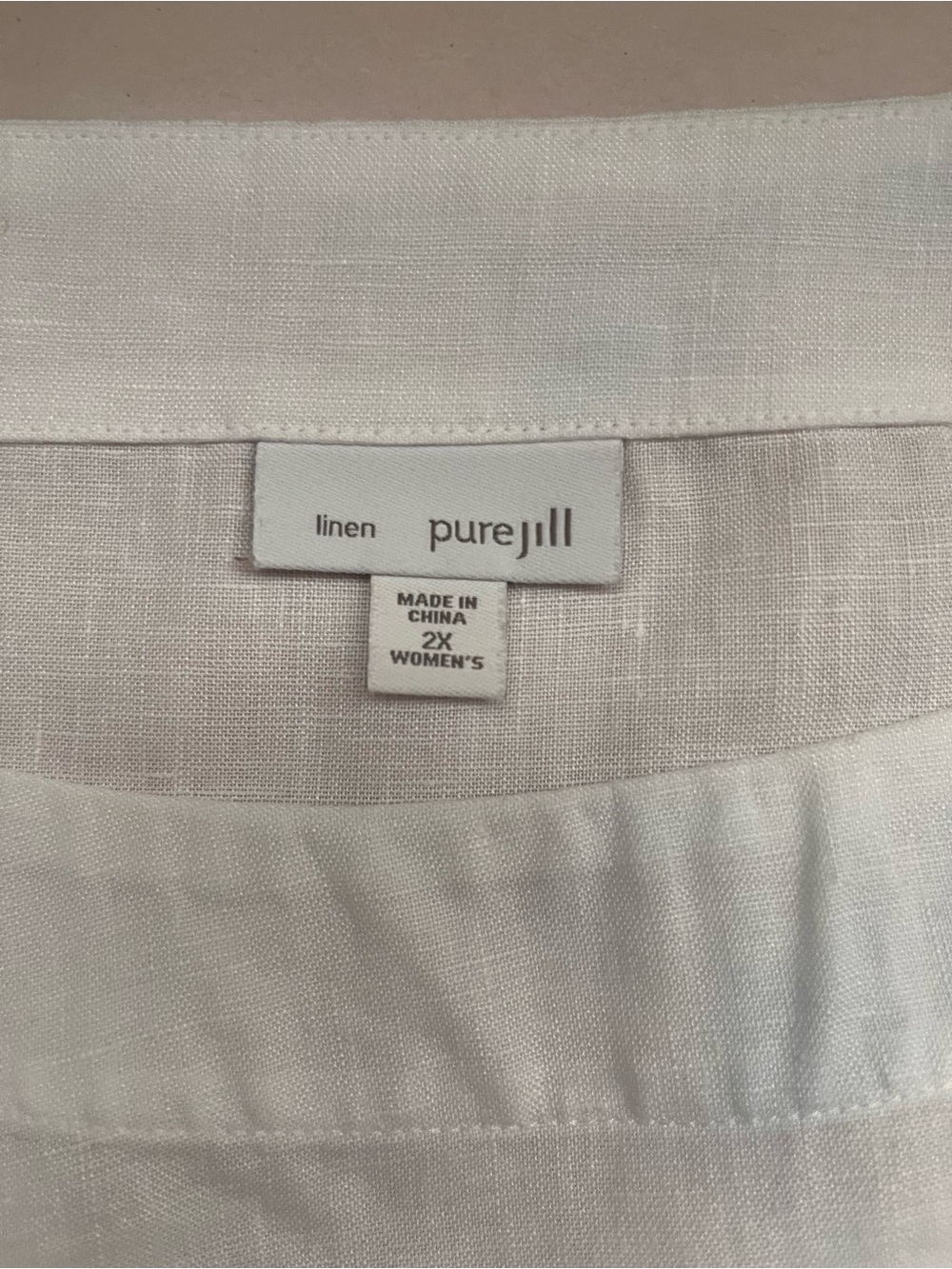 J. Jill PureJill 100% White Linen Boatneck Tunic Half Sleeve 2X - Picture 5 of 9